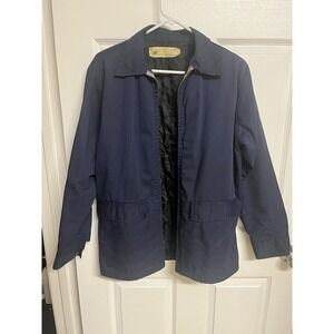 Vintage Expel Work Jacket Mens 36 Short Navy Quilted Lined Zip Coat USA